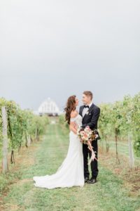 Rainy vineyard wedding