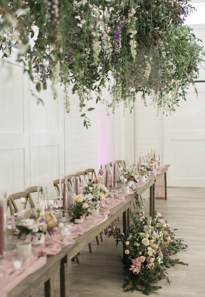 Wedding suspended florals