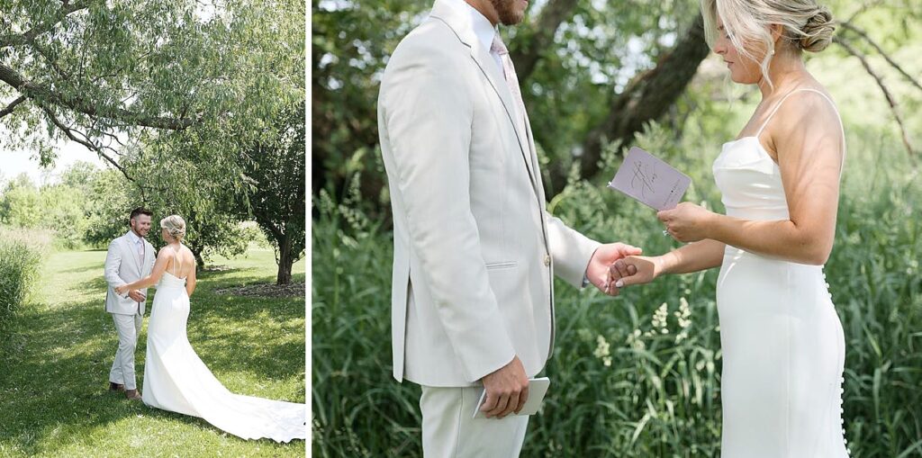 summer vineyard wedding private vows